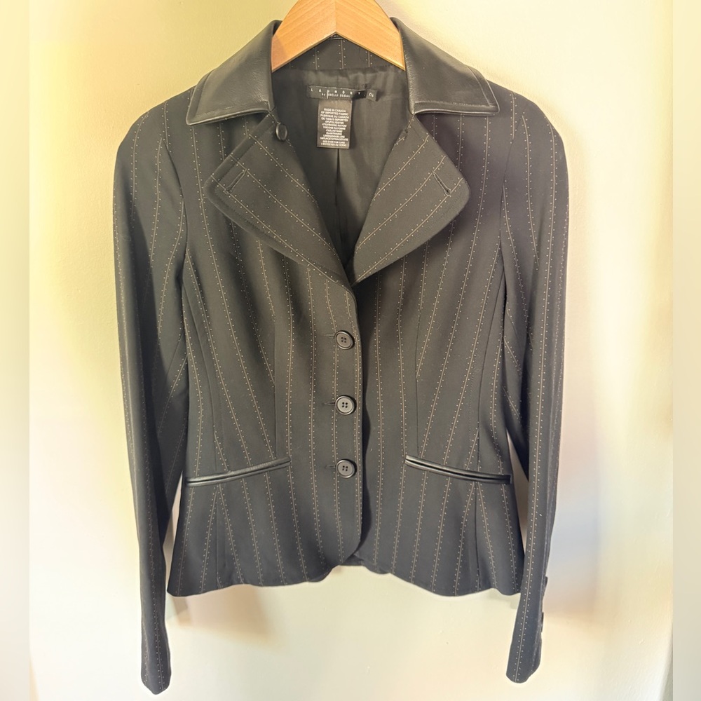 Laundry by Shelli Segal Black Pinstripe Blazer Size 2